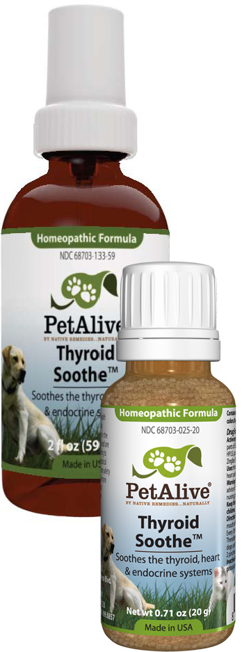 Pet Alive Thyroid Soothe promotes healthy thyroid functioning in pets