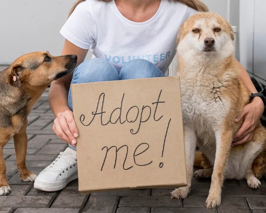 ucari intolerance test kit and woman-holding-adopt-me-sign